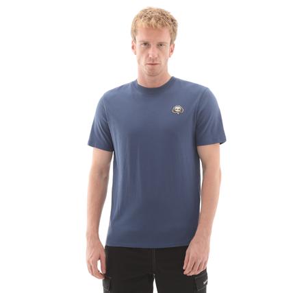 Timberland Tree Logo Patch Tee Erkek T-Shirt Mavi