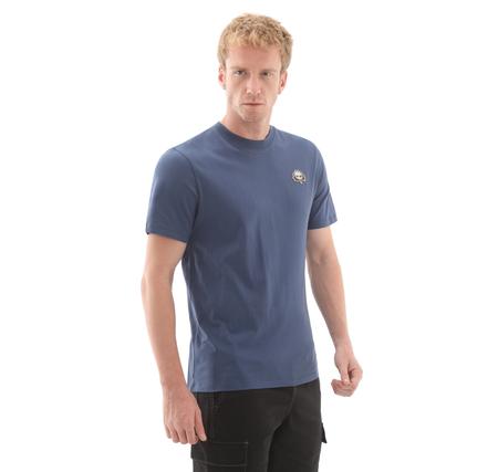 Timberland Tree Logo Patch Tee Erkek T-Shirt Mavi