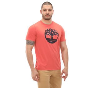 Timberland Tree Logo Short Sleeve Tee Erkek T-Shirt Pembe