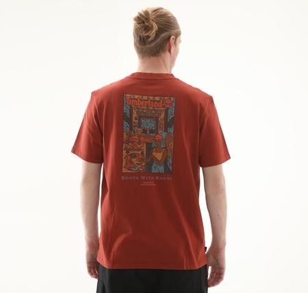 Timberland Washed Boot Lab Back Graphic Tee Erkek T-Shirt Turuncu