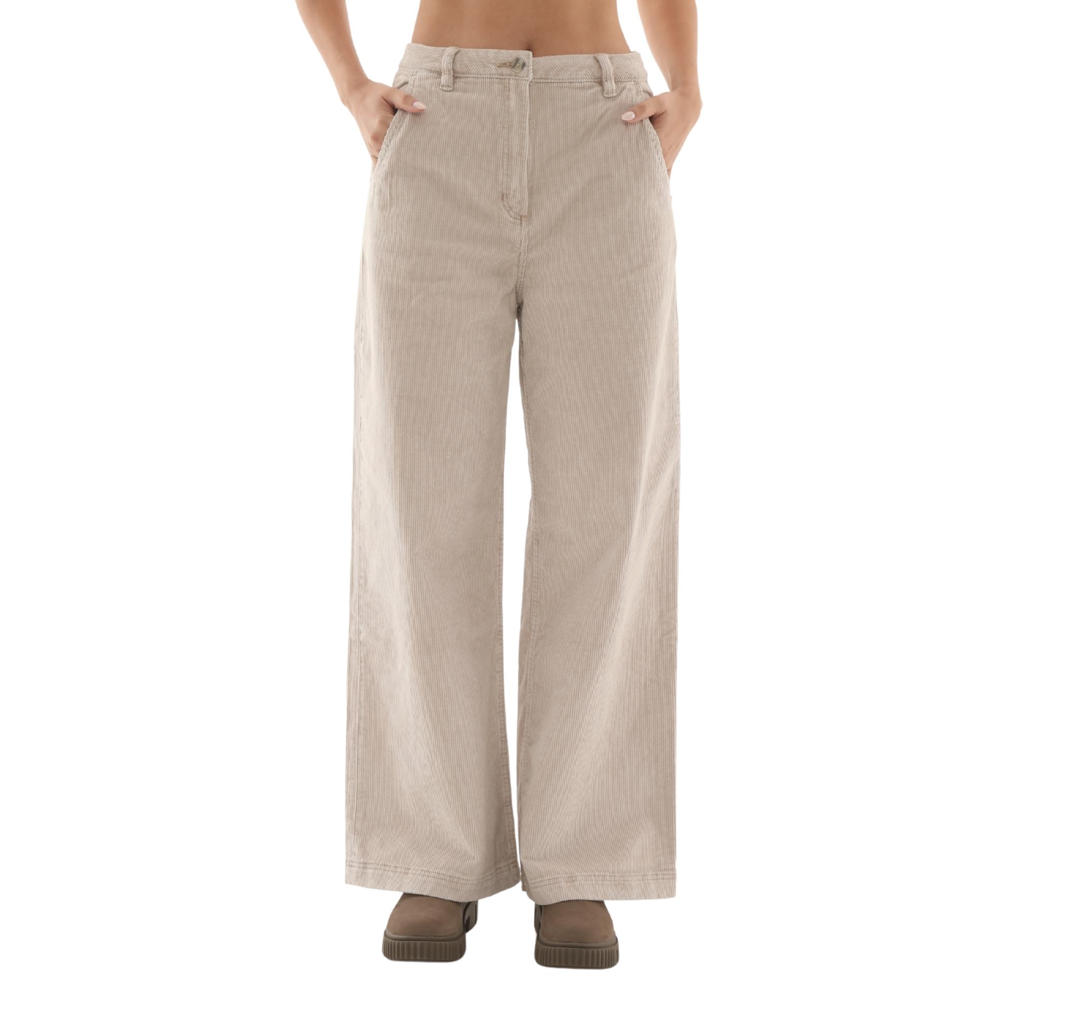 Женские брюки Timberland Washed Corduroy Wide-Leg Pants Pantolon Krem