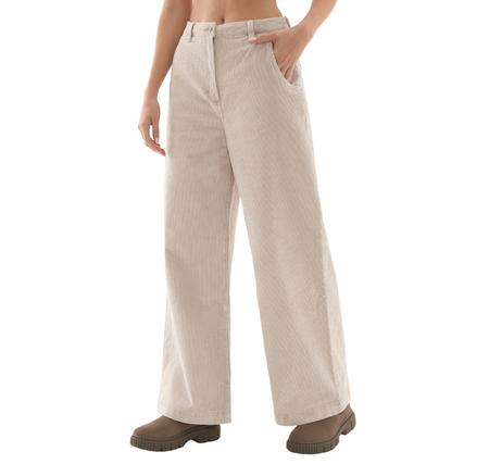 Timberland Washed Corduroy Wide-Leg Pants Kadın Pantolon Krem