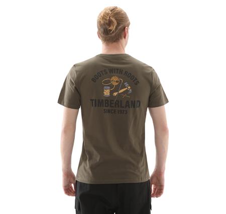 Timberland Work Inspired Back Graphic Tee Erkek T-Shirt Yeşil