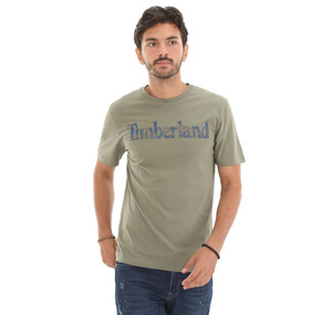 Timberland Ss Linear Logo Camo T Erkek T-Shirt Haki