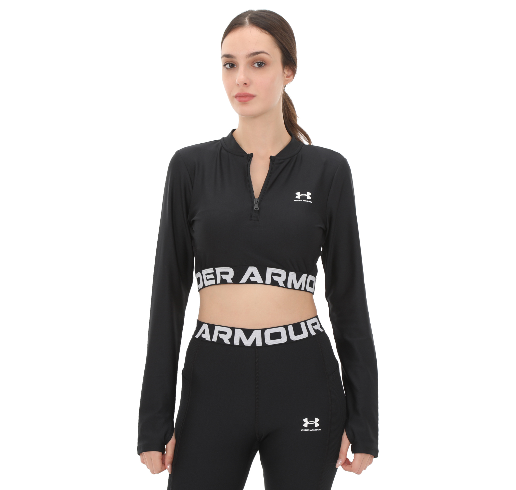 Женская футболка Under Armour Heatgear Rib 1-4 Zip Ls