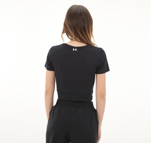 Under Armour Motion Crossover Crop Ss Kadın T-Shirt Siyah