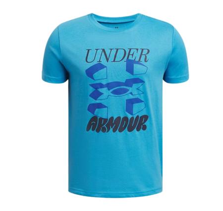 Under Armour Ua B Splıt Bıg Logo Ss Çocuk T-Shirt Mavi