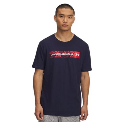 Under Armour Ua Camo Chest Strıpe Ss Erkek T-Shirt Lacivert