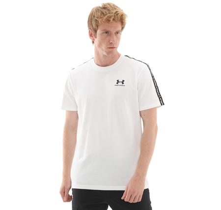 Under Armour Ua Icon Hwt Tee Taping Erkek T-Shirt Beyaz