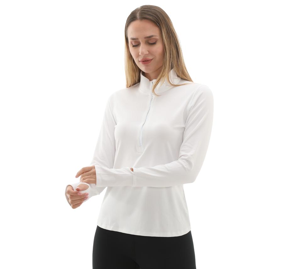 Under Armour Ua Launch Pro Half Zip Kadın Sweatshirt Beyaz Under Armour Ua Launch Pro Half Zip Kadın Sweatshirt Beyaz