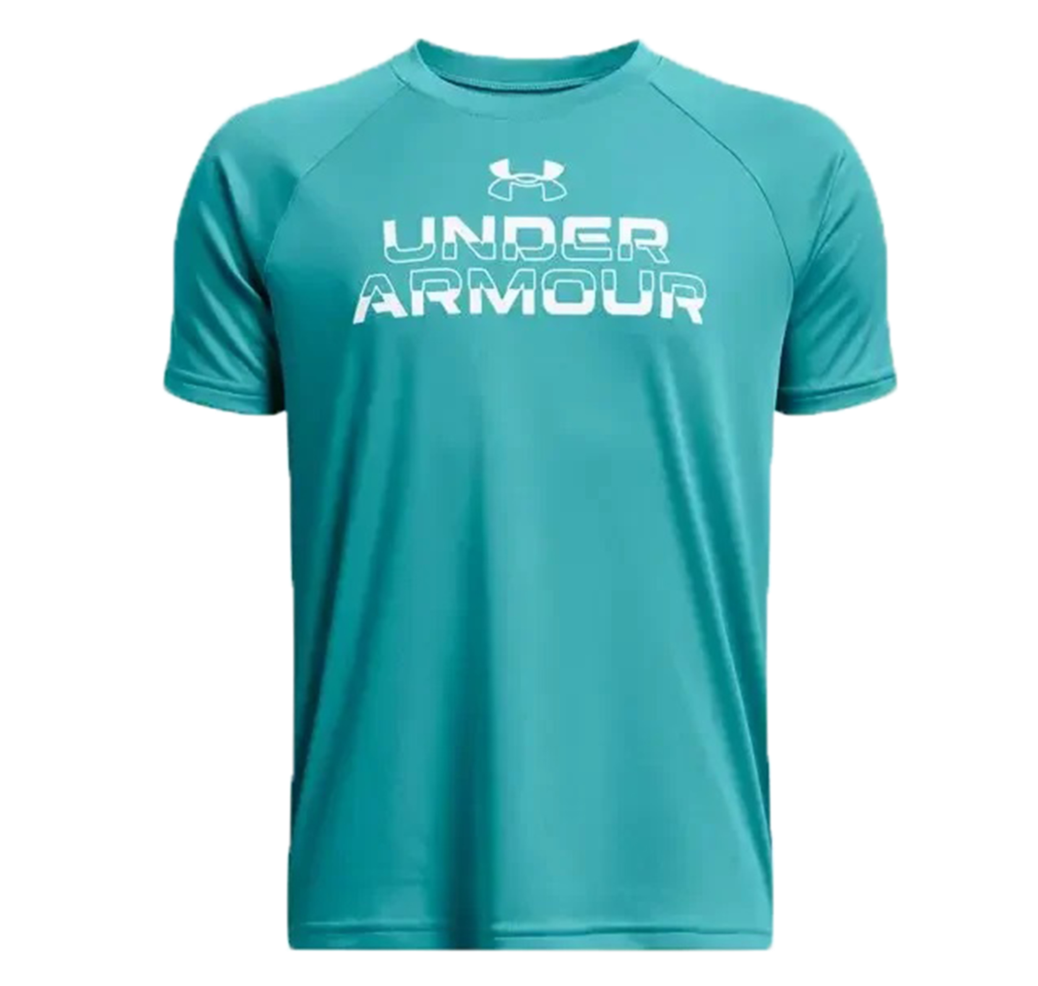 Детская футболка Under Armour Ua Tech Split Wordmark Ss Turkuaz