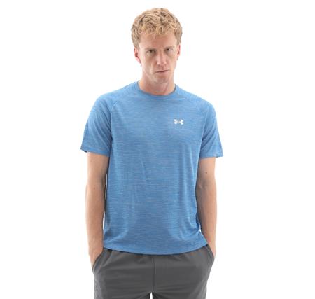 Under Armour Ua Tech Textured Ss Erkek T-Shirt Mavi