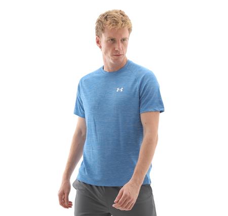 Under Armour Ua Tech Textured Ss Erkek T-Shirt Mavi