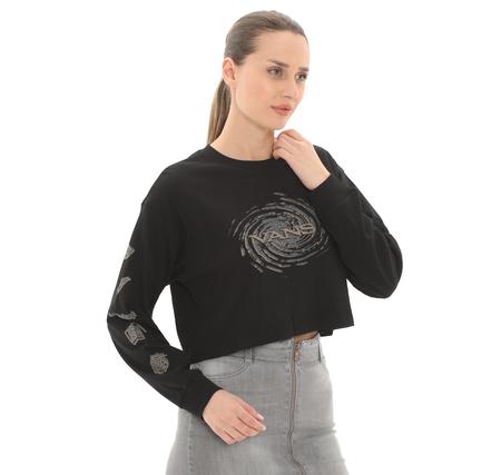Vans Breaker Ls Relax Crop Kadın Sweatshirt Siyah