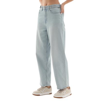 Vans Cinched Check 5 Baggy Kadın Pantolon Mavi
