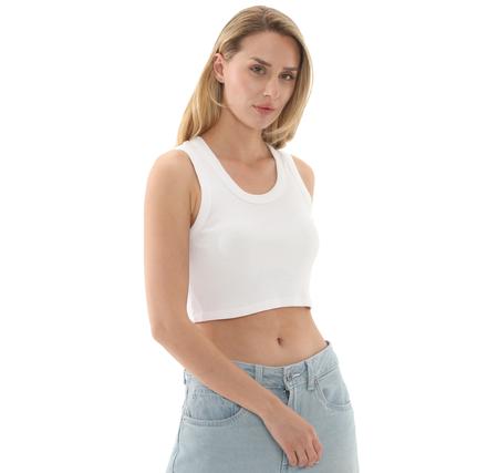 Vans Drew Rib Tank Kadın T-Shirt Beyaz
