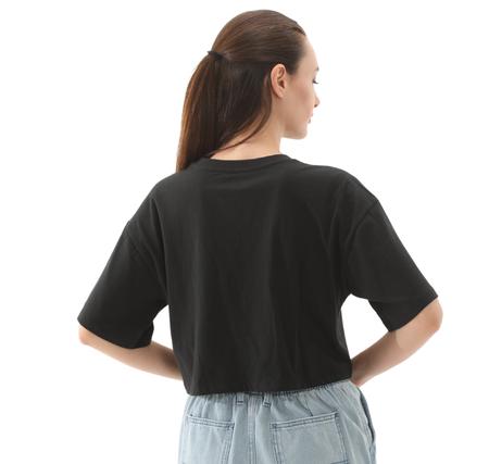 Vans Grinning Face Ss Relax Crop Kadın T-Shirt Siyah