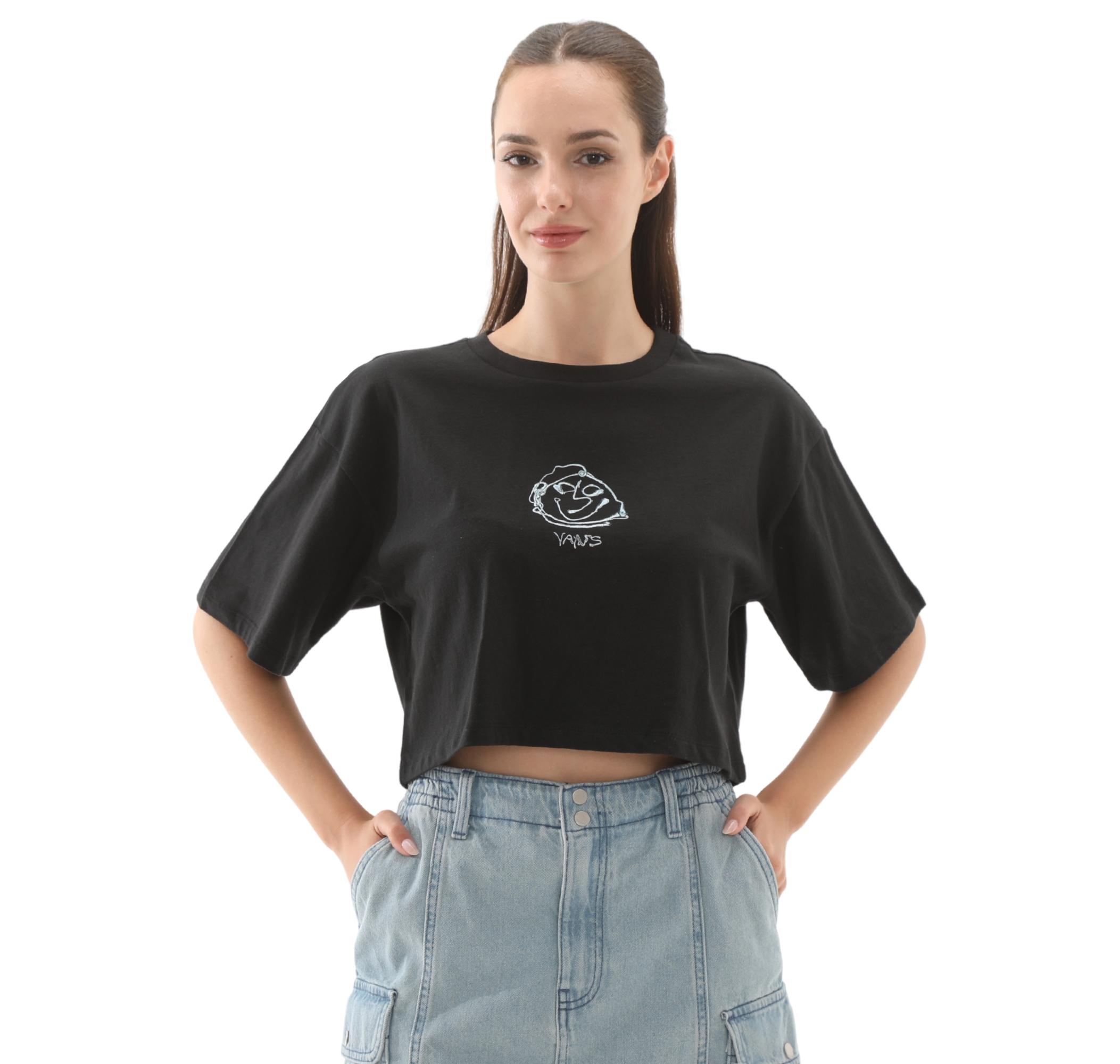 Женская футболка Vans Grinning Face Ss Relax Crop