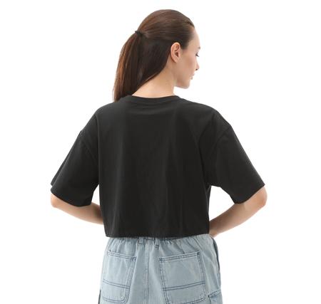Vans Grinning Face Ss Relax Crop Kadın T-Shirt Siyah