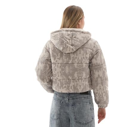 Vans Hillgate Aop Cropped Puffer Kadın Mont Gri