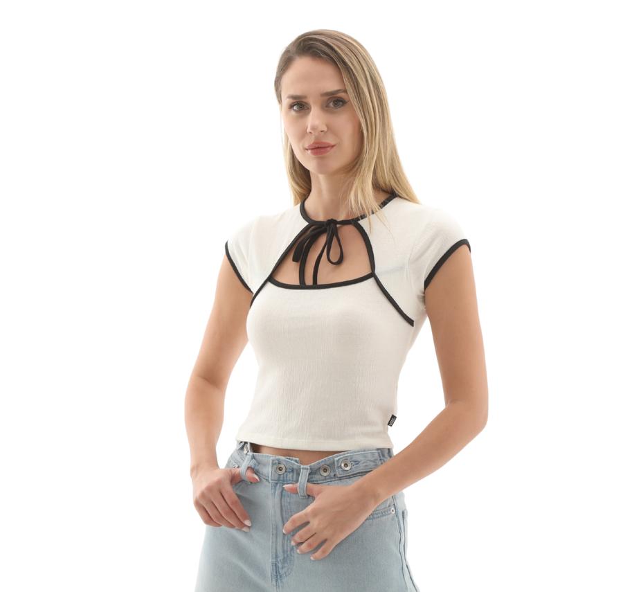 Vans Kari Tie Neck Top Kadın T-Shirt Beyaz Vans Kari Tie Neck Top Kadın T-Shirt Beyaz
