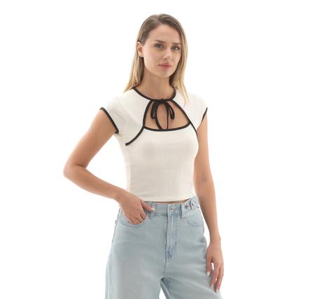 Vans Kari Tie Neck Top Kadın T-Shirt Beyaz