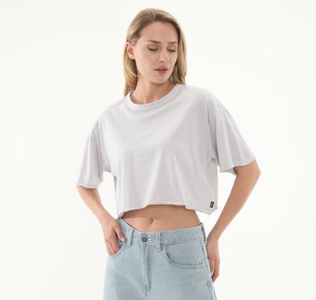 Vans Relaxed Crop Wash Ss Tee Kadın Gri