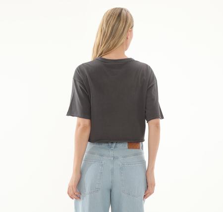 Vans Relaxed Crop Wash Ss Tee Kadın Antrasit
