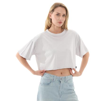 Vans Relaxed Crop Wash Ss Tee Kadın T-Shirt Gri