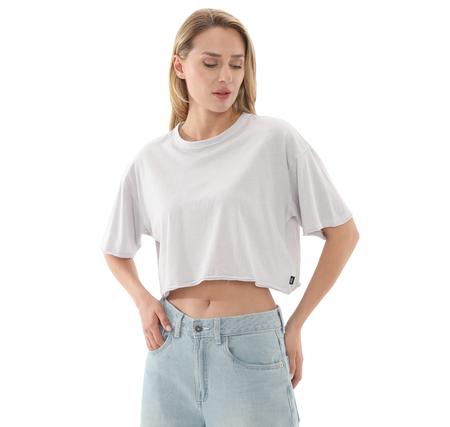 Vans Relaxed Crop Wash Ss Tee Kadın T-Shirt Gri