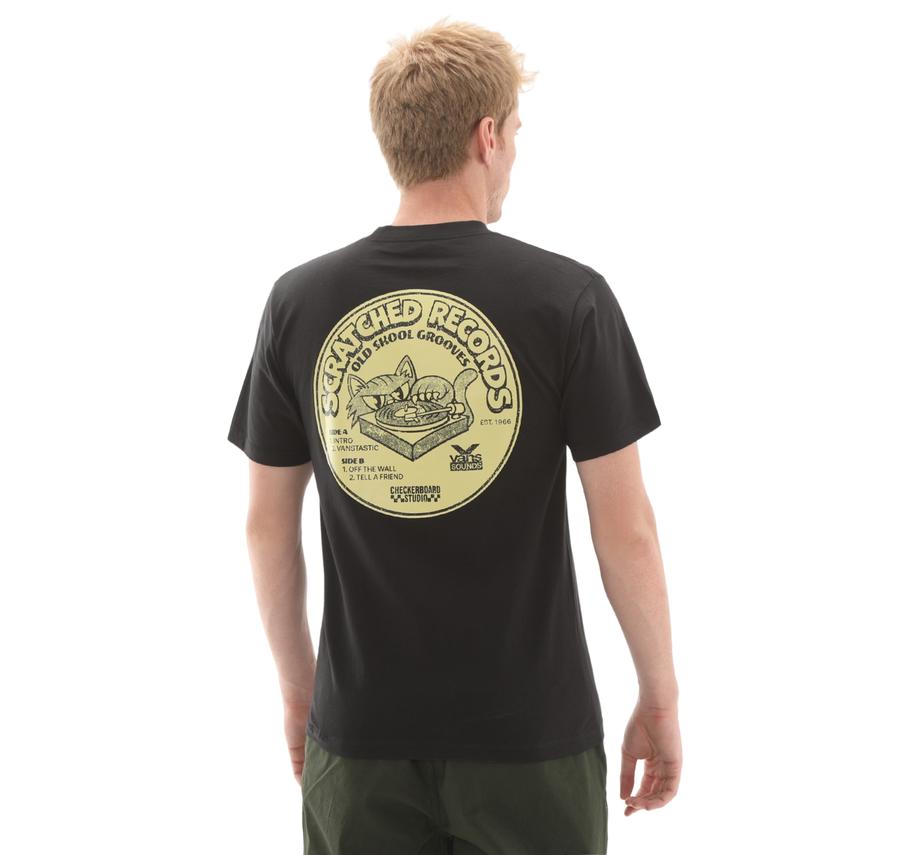 Vans Scratched Records Ss Erkek T-Shirt Siyah Vans Scratched Records Ss Erkek T-Shirt Siyah