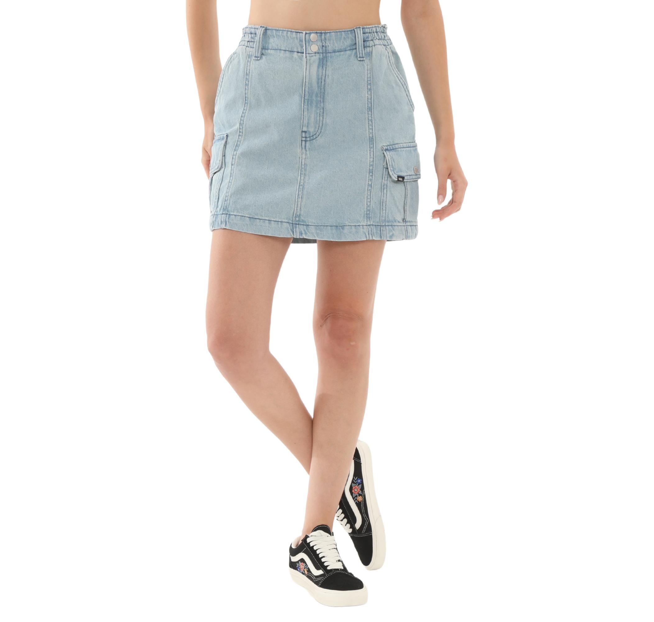 Женская юбка Vans Sidewalk Denim Skirt Elbise Etek Açik