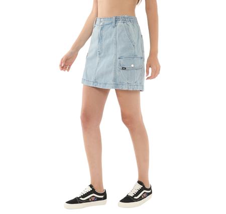 Vans Sidewalk Denim Skirt Kadın Elbise - Etek Açık Mavi