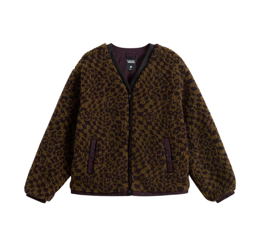 Vans Suffolk Cheetah Check Pile Coat Kadın Vans Suffolk Cheetah Check Pile Coat Kadın