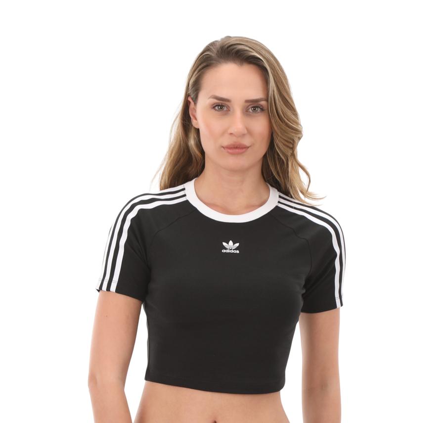 adidas 3 S Baby Tee Kadın T-Shirt Siyah adidas 3 S Baby Tee Kadın T-Shirt Siyah