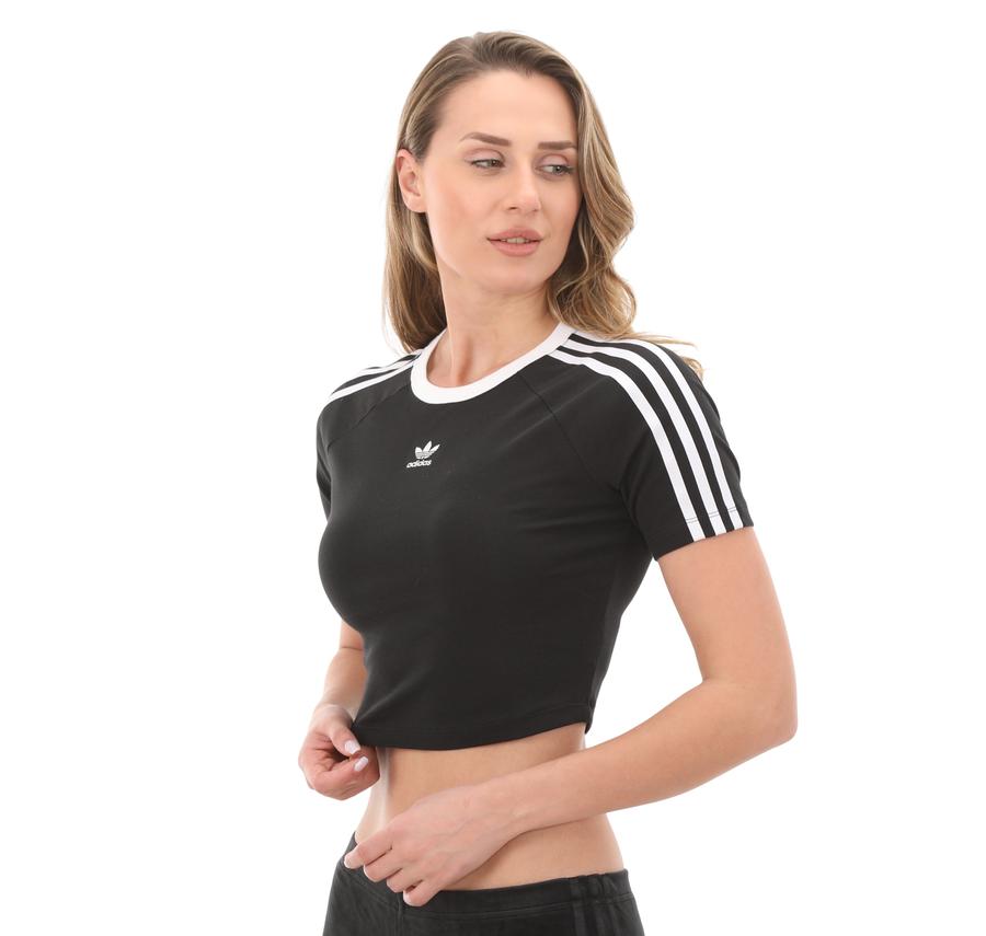 adidas 3 S Baby Tee Kadın T-Shirt Siyah adidas 3 S Baby Tee Kadın T-Shirt Siyah