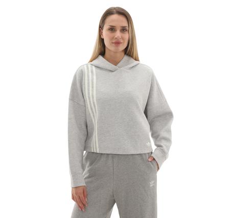 adidas 3 Strıpes Hoody Kadın Sweatshirt Gri adidas 3 Strıpes Hoody Kadın Sweatshirt Gri