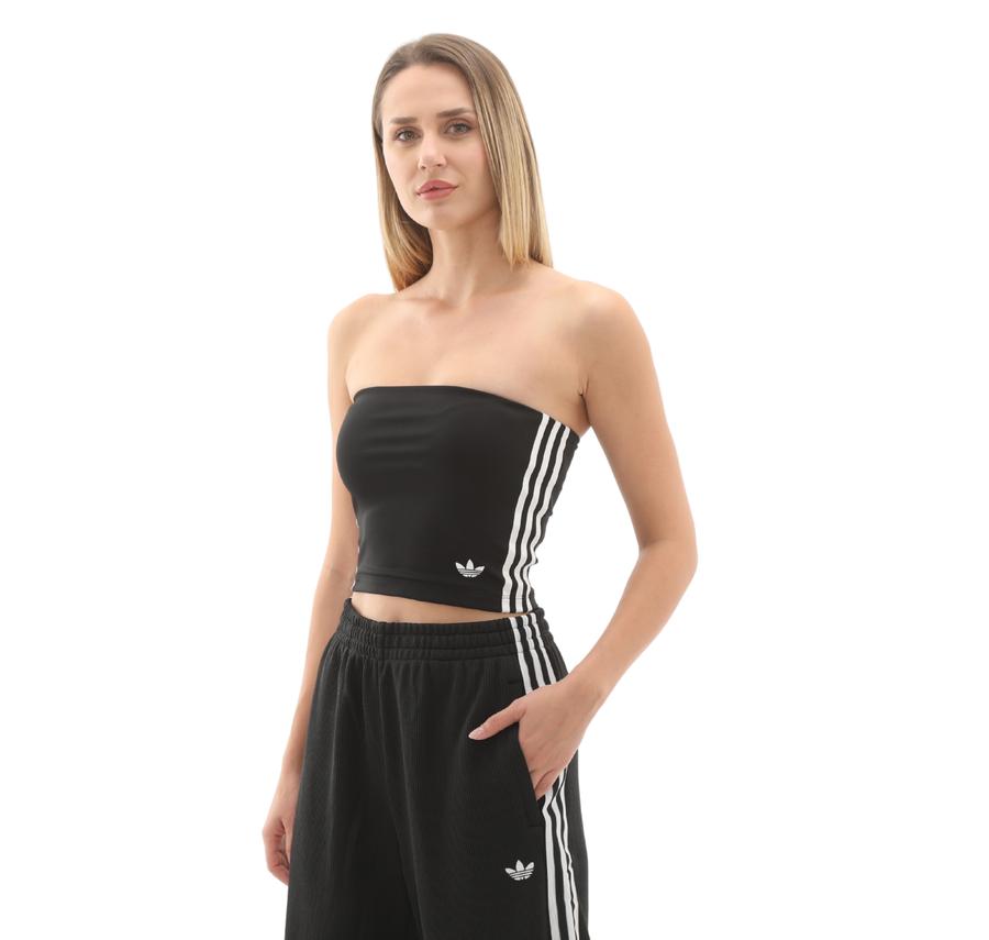 adidas 3S Tube Top Kadın T-Shirt Siyah adidas 3S Tube Top Kadın T-Shirt Siyah