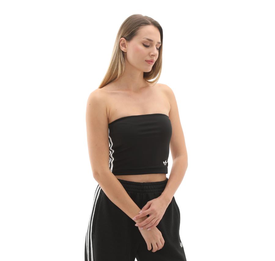 adidas 3S Tube Top Kadın T-Shirt Siyah adidas 3S Tube Top Kadın T-Shirt Siyah
