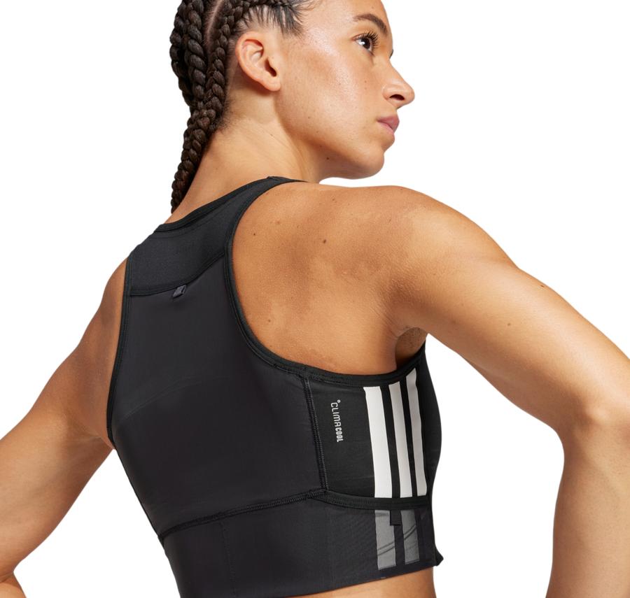 adidas Adızero Crop W Kadın T-Shirt Siyah adidas Adızero Crop W Kadın T-Shirt Siyah