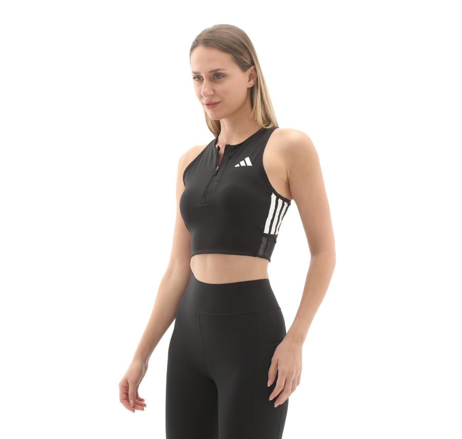 adidas Adızero Crop W Kadın T-Shirt Siyah adidas Adızero Crop W Kadın T-Shirt Siyah