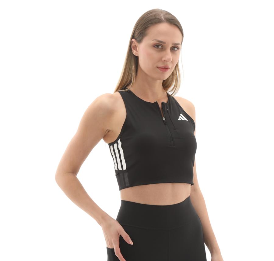 adidas Adızero Crop W Kadın T-Shirt Siyah adidas Adızero Crop W Kadın T-Shirt Siyah