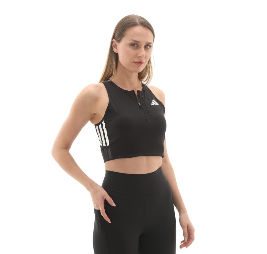 adidas Adızero Crop W Kadın T-Shirt Siyah adidas Adızero Crop W Kadın T-Shirt Siyah