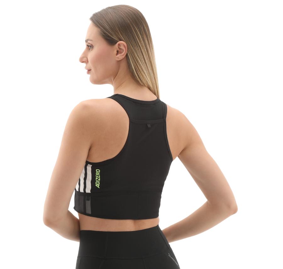 adidas Adızero Crop W Kadın T-Shirt Siyah adidas Adızero Crop W Kadın T-Shirt Siyah