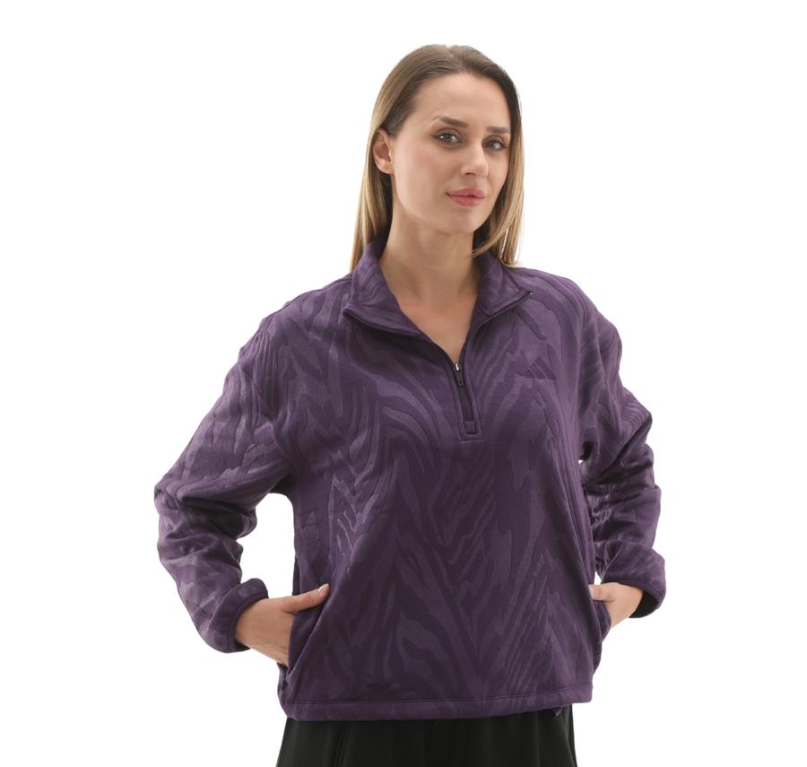 adidas Aop Polarfleece Kadın Sweatshirt Mor adidas Aop Polarfleece Kadın Sweatshirt Mor
