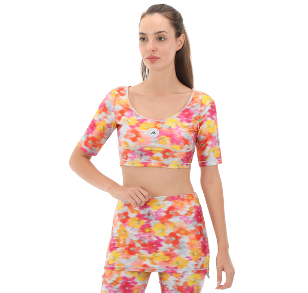 adidas By Stella Mccartney Crop Kadın T-Shirt Pembe adidas By Stella Mccartney Crop Kadın T-Shirt Pembe