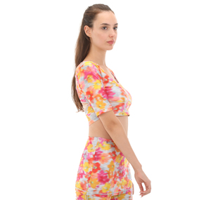 adidas By Stella Mccartney Crop Kadın T-Shirt Pembe