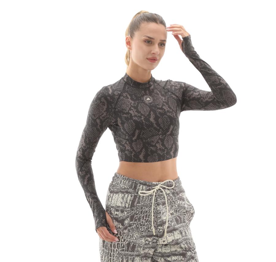 adidas By Stella Mccartney Training Longsleeve Kadın T-Shirt Gri adidas By Stella Mccartney Training Longsleeve Kadın T-Shirt Gri