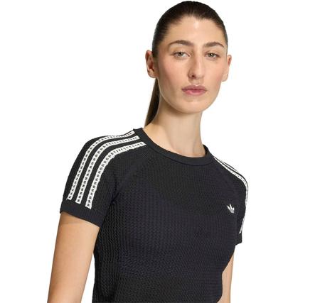 adidas Crochet Tee Kadın Sweatshirt Siyah