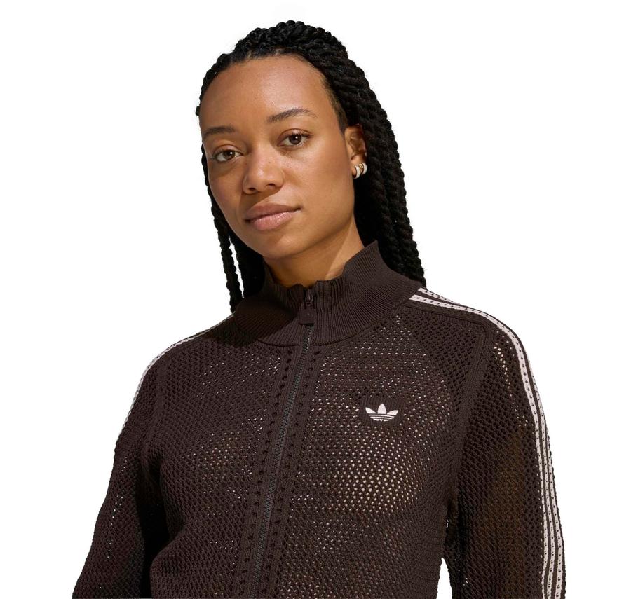 adidas Crochet Tt Kadın Ceket Kahve adidas Crochet Tt Kadın Ceket Kahve